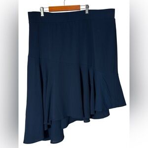 Torrid chiffon asymmetrical navy blue elastic waist skirt size 2x lined